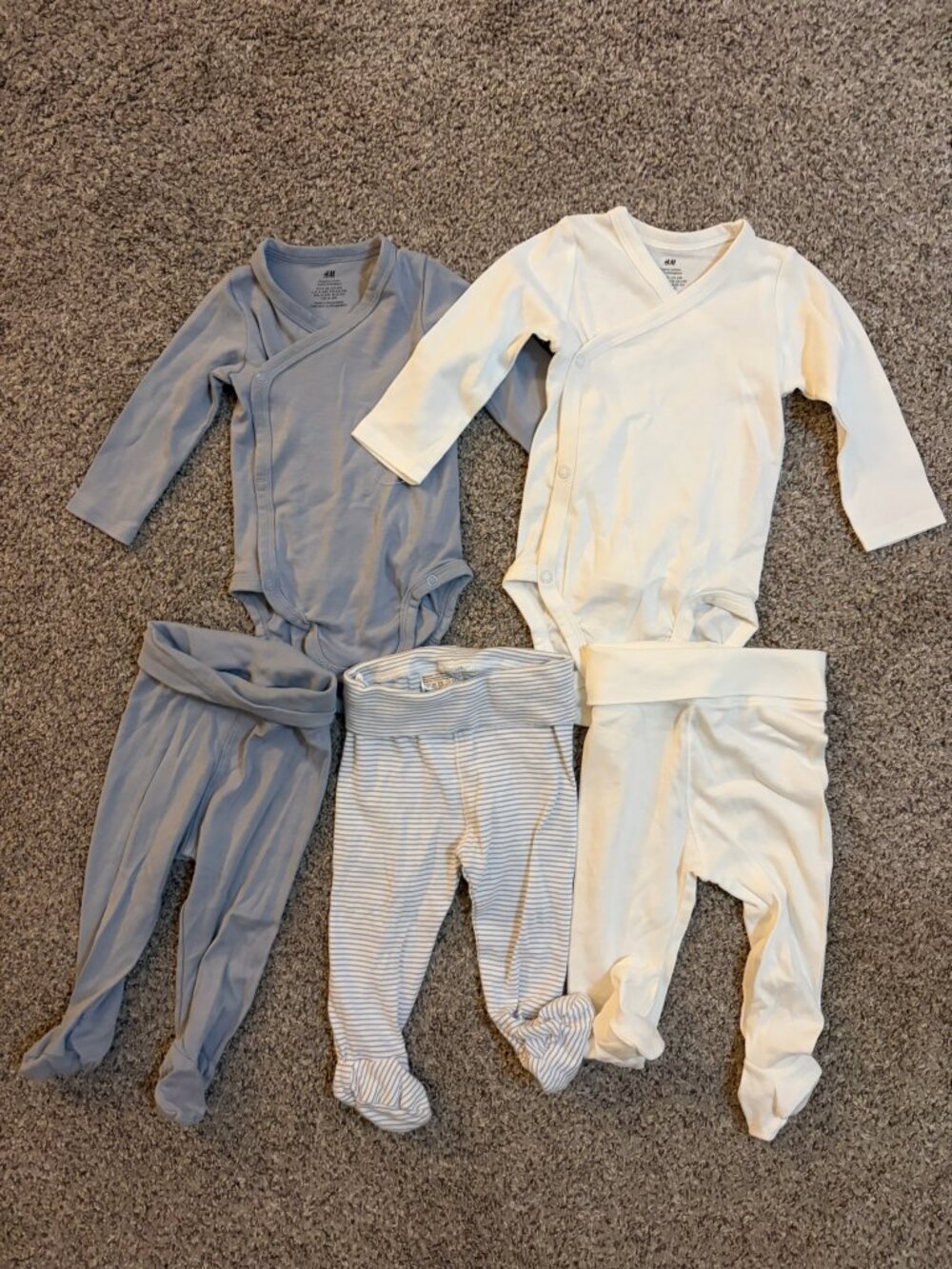 Sweet baby boy bodysuit and footed legging set, size 3-6 months from H&M